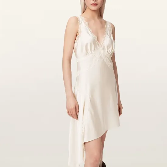 Allsaints Ilka 不对称蕾丝迷你连衣裙
