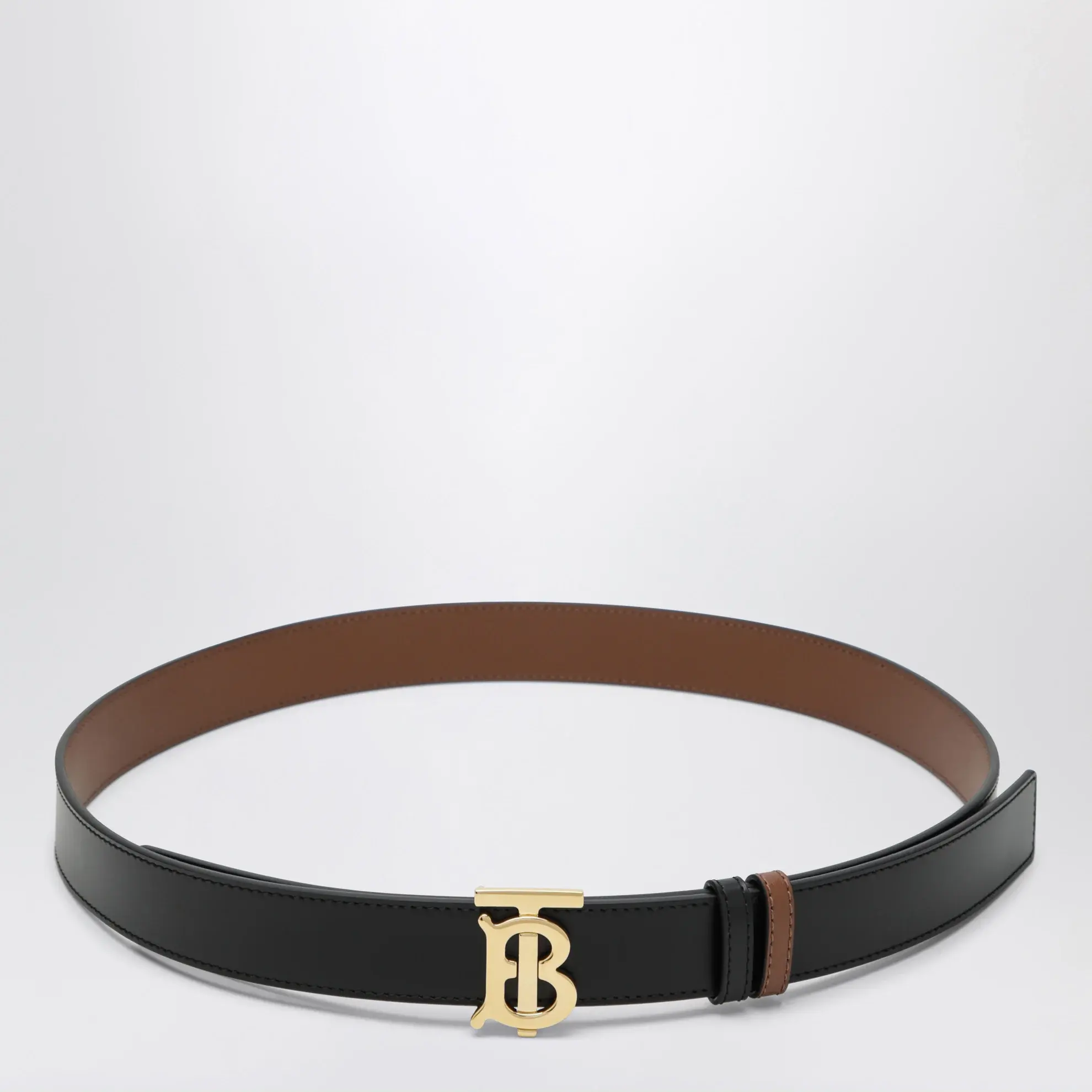 经典黑/棕！Burberry 巴宝莉徽标双面皮带