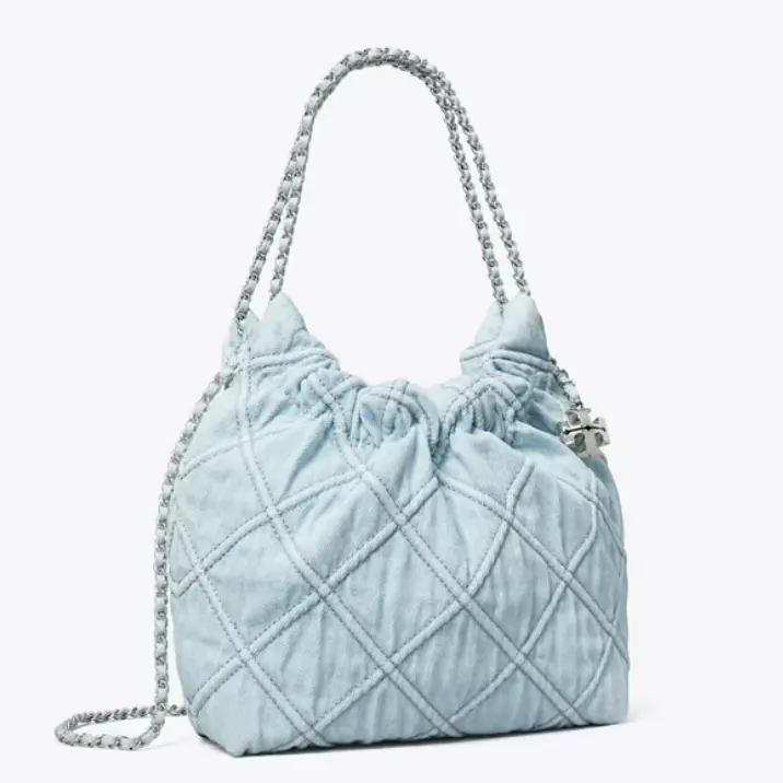 Tory Burch 汤丽柏琦 Fleming 迷你浅蓝色牛仔Hobo包