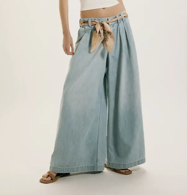 Free People 阔腿牛仔裤