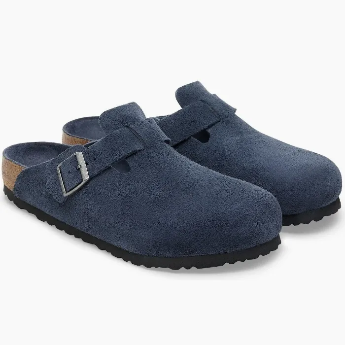 Birkenstock 勃肯 Boston 软底蓝色穆勒鞋
