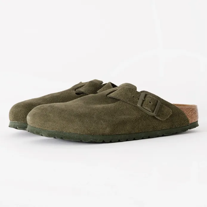 Birkenstock 勃肯 Boston 绒面穆勒鞋