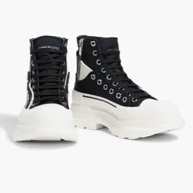 姜惠元同款 ！McQueen  Tread Slick 拼色帆布靴