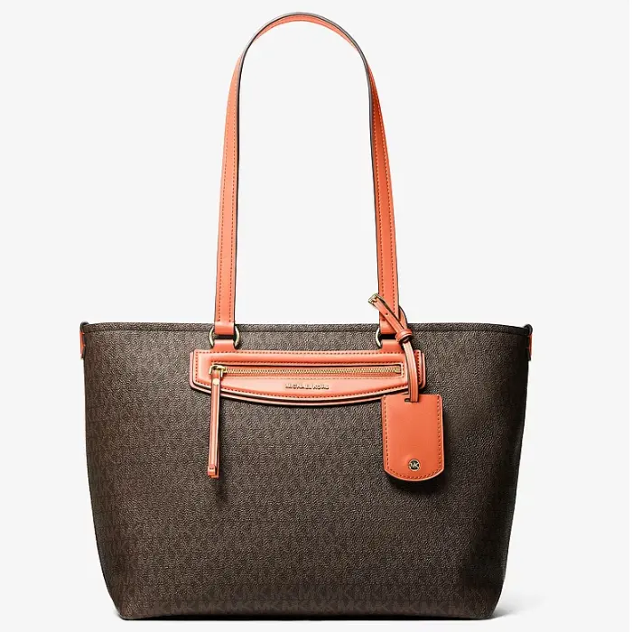 Michael Kors 中号老花拼色托特包