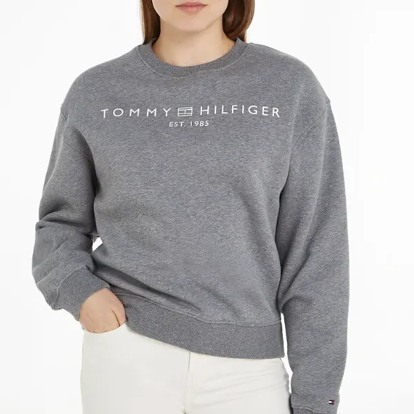 TOMMY HILFIGER 灰色圆领印花卫衣