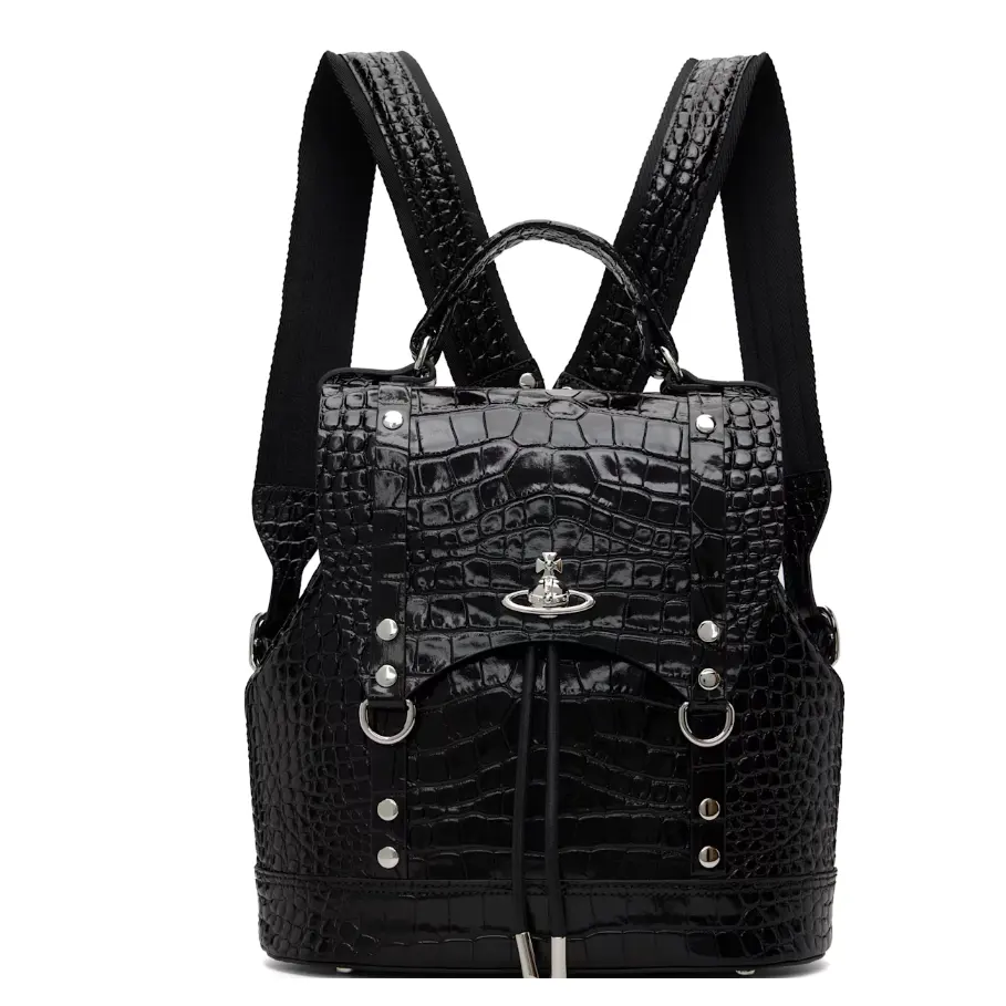 Vivienne Westwood 黑色鳄鱼纹双肩包