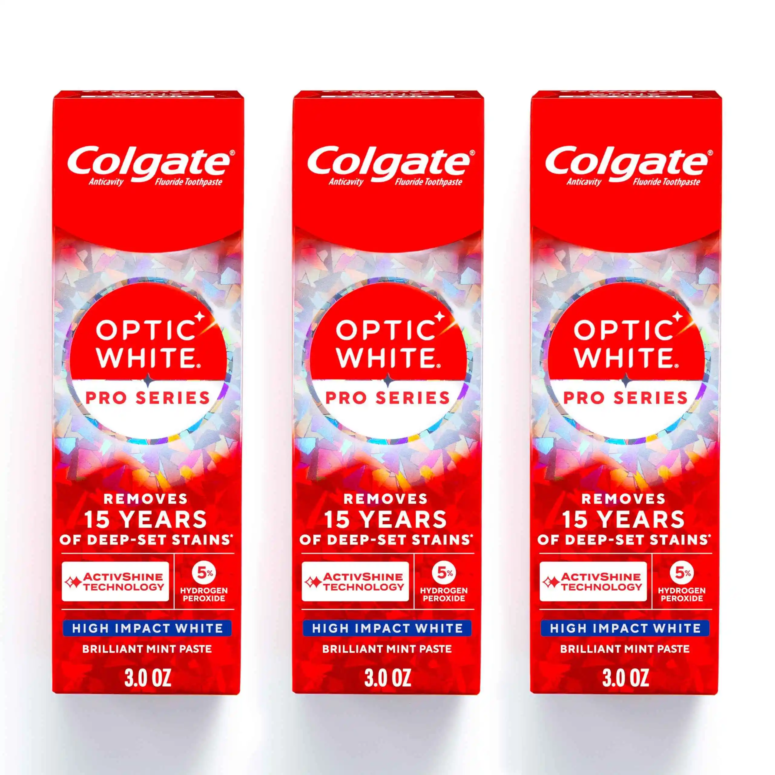 高露洁 Optic White Pro 系列高冲击白色 3OZ*3 件装