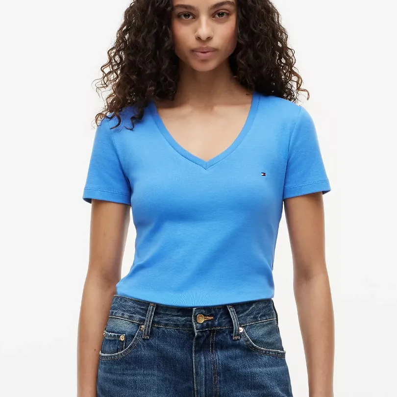 TOMMY HILFIGER 经典徽标V领T恤 多色可选