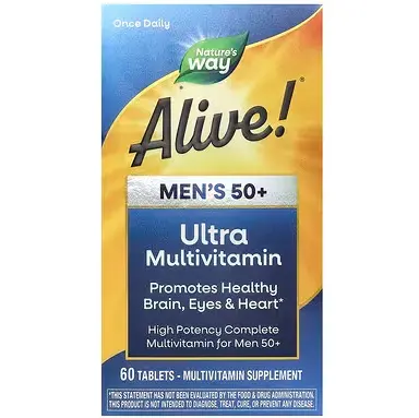 Nature's Way, Alive!® 50 岁以上男性 Ultra 多维生素，60 片