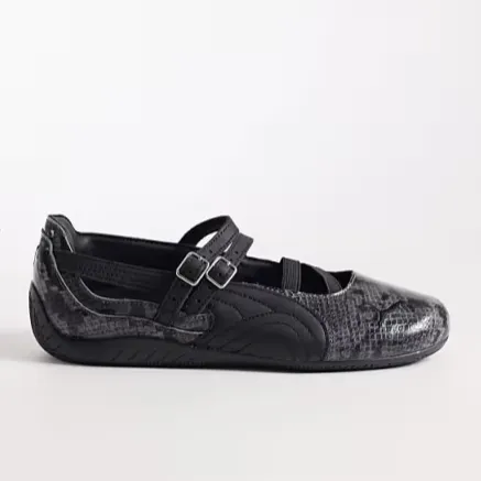 Puma 彪马 Speedcat 黑色蛇纹芭蕾舞平底鞋