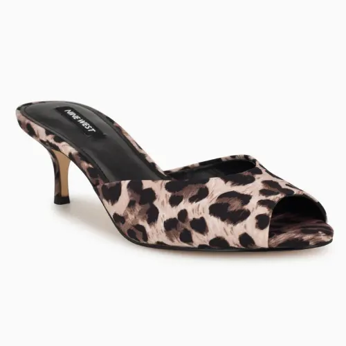 Nine West 玖熙 Luvlie 豹纹鱼嘴高跟鞋