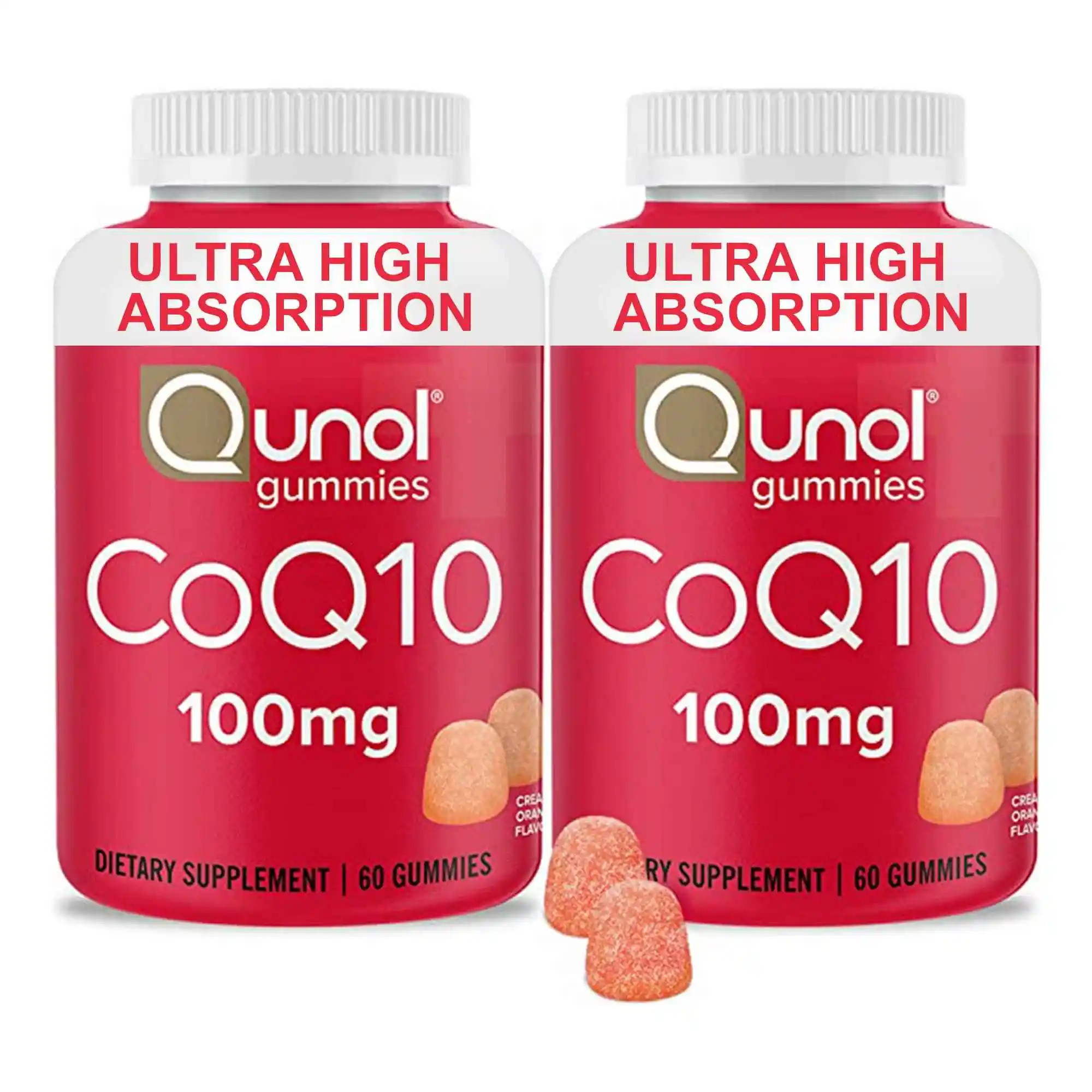 Qunol CoQ10 软糖, 100 mg, 美味的软糖补充剂, 60粒/2瓶
