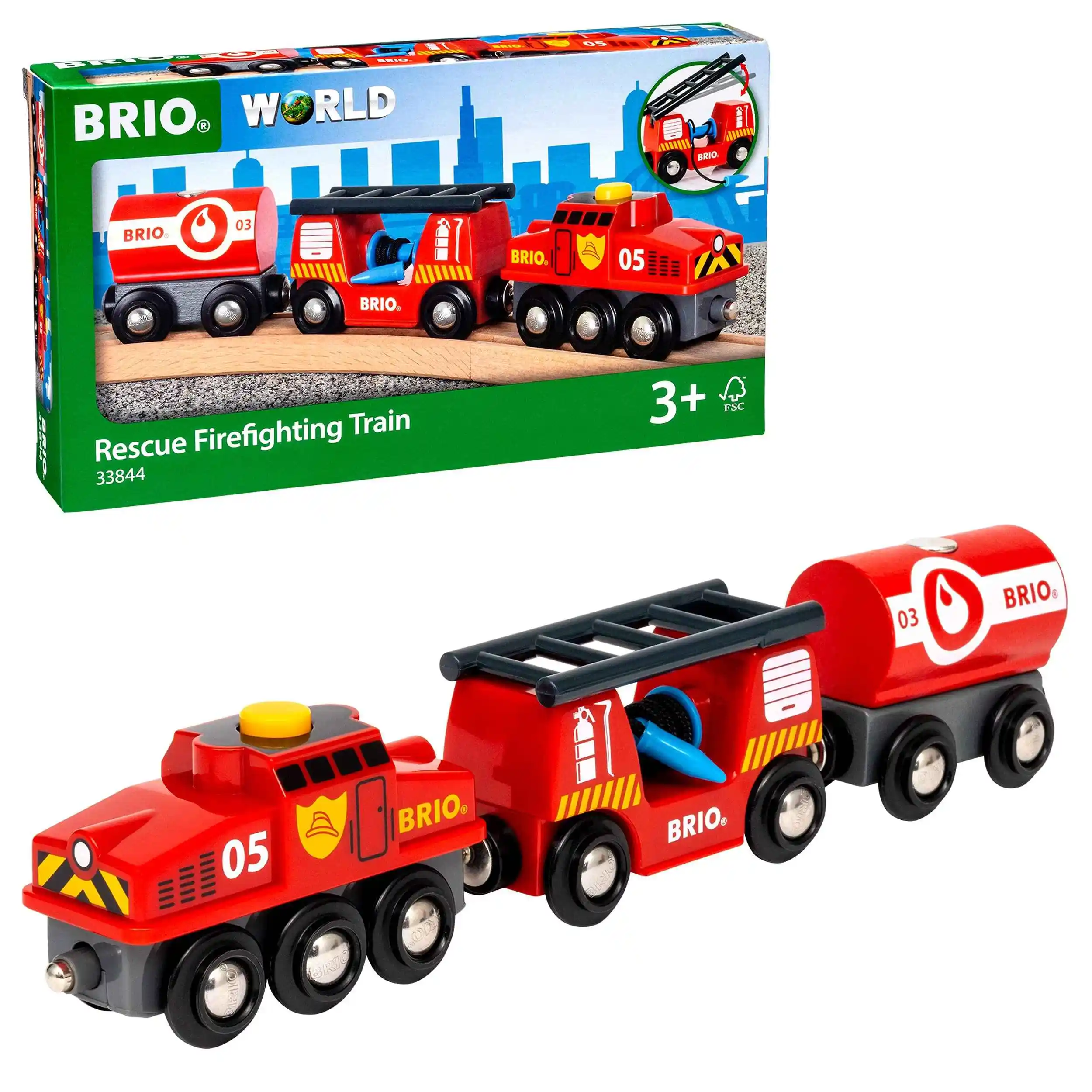 BRIO World Fire & Rescue 救援消防火车，适合 3 岁以上儿童