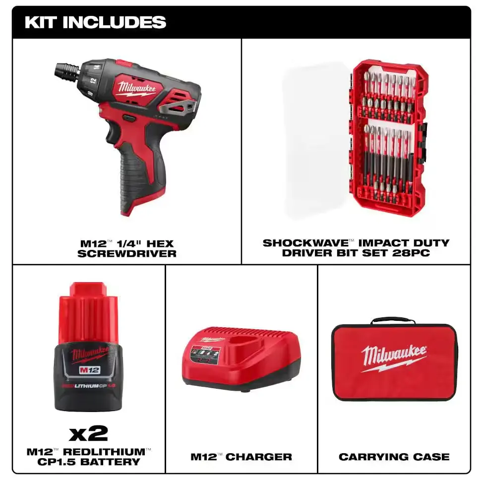 Milwaukee M12电动螺丝刀套装特惠
