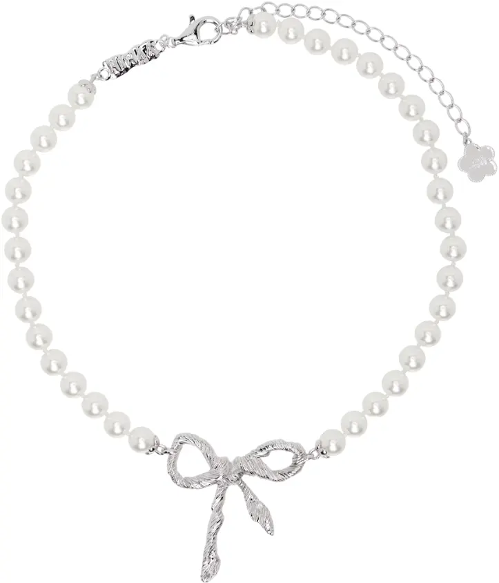 SHUSHU/TONG YVMIN 联名 Twisted Rope Bow Pearl 项链