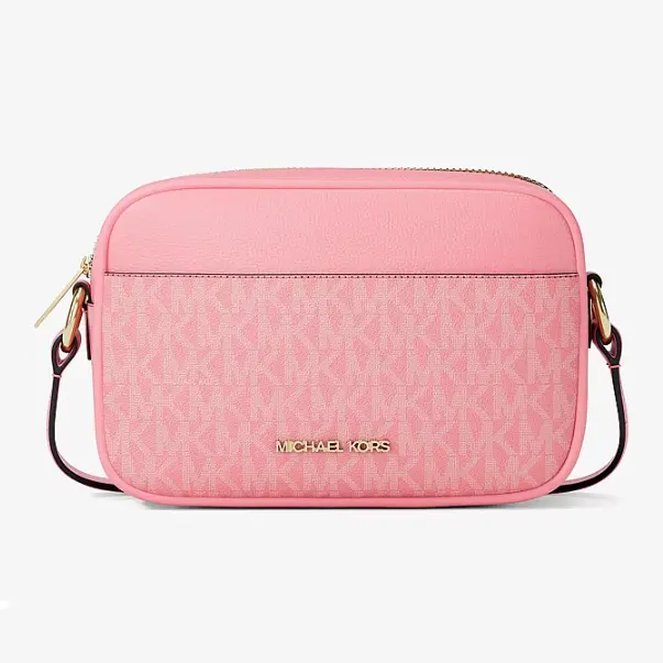 Michael Kors 小号粉色老花相机包