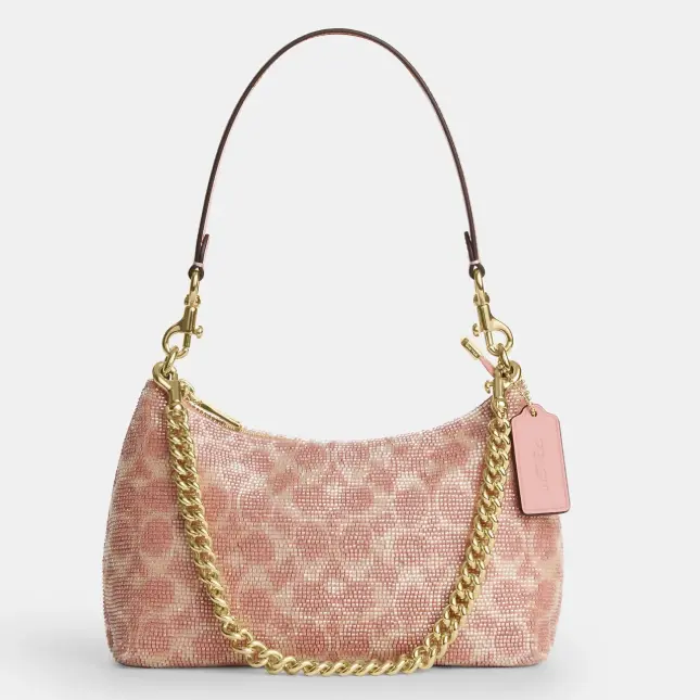 仙品！Coach 蔻驰 Teri 串珠丝绒单肩包