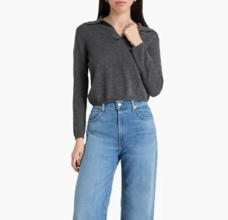 MAX MARA 羊毛羊绒混纺Polo领毛衣