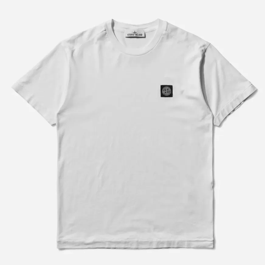 STONE ISLAND 石头岛徽标白色T恤