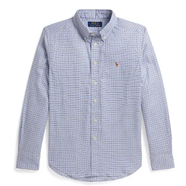 上新！Ralph Lauren 拉夫劳伦大童款格子牛津衬衫