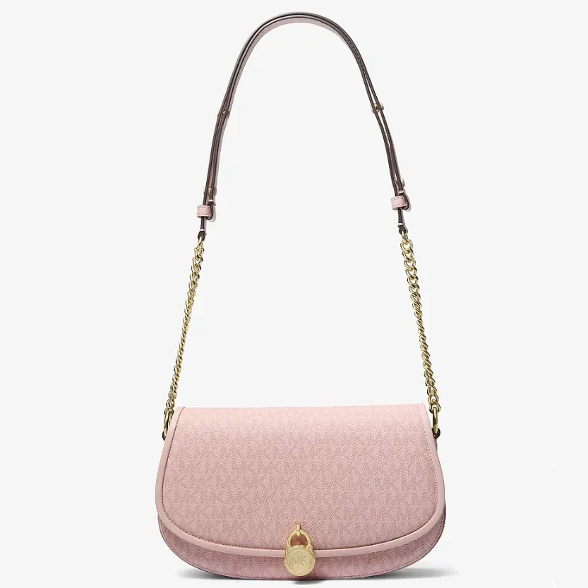 Michael Kors Mila 中号粉色老花斜挎包
