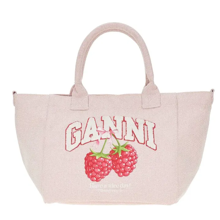 Ganni 覆盆子印花手提包