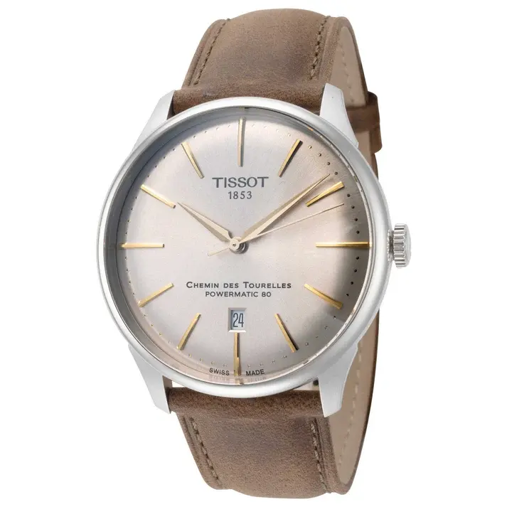 Tissot 天梭象牙色表盘男士手表