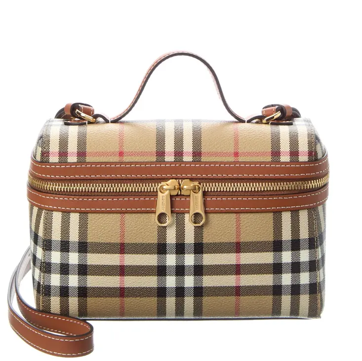 余晶晶同款！Burberry 格纹E-Canvas皮革盒子包