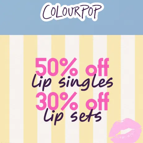 Colourpop：国际口红节大促！单品5折促销