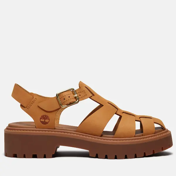 Timberland 添柏岚 Stone Street 黄色渔夫风厚底凉鞋
