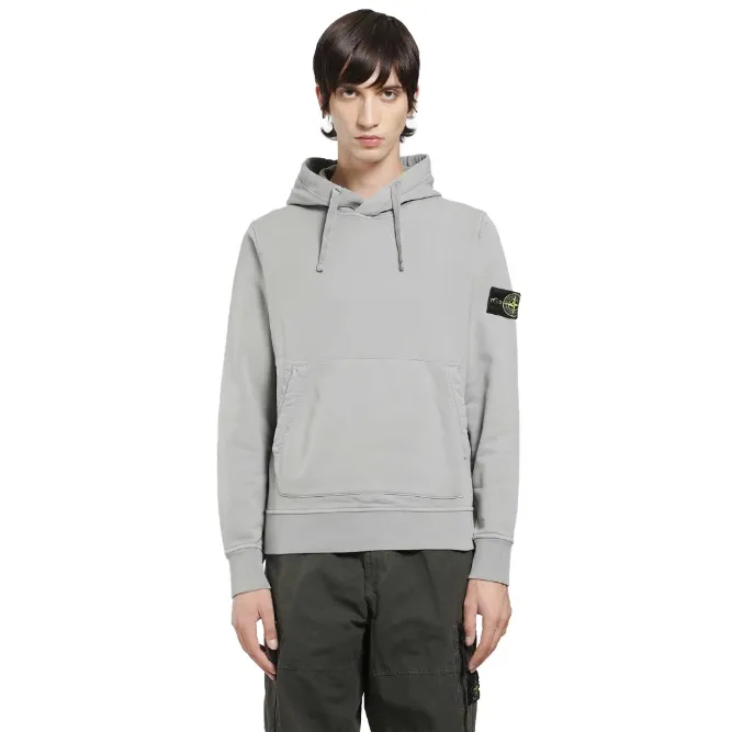 STONE ISLAND 石头岛徽标灰色连帽卫衣