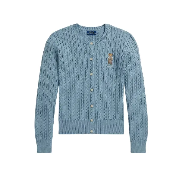 Polo Ralph Lauren 拉夫劳伦大童款小熊印花针织绞花开衫