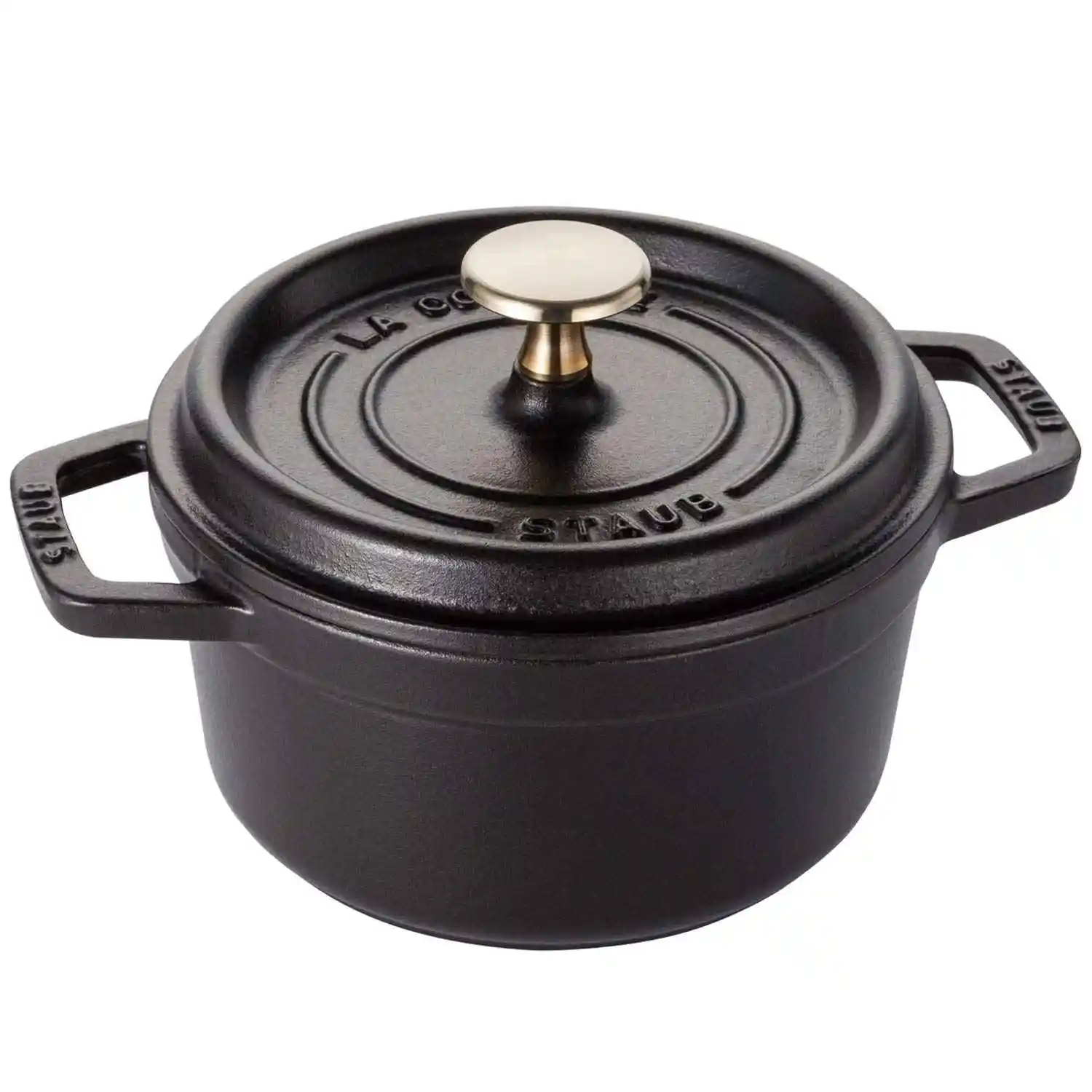 STAUB 珐宝 珐琅铸铁锅 圆形炖锅 1.2升 16cm 不粘涂层 感应加热兼容 黑色