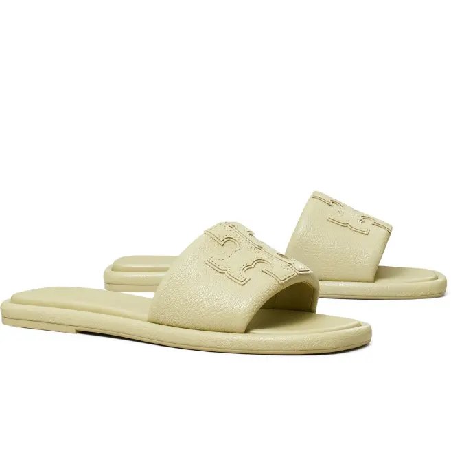 Tory Burch Double T 皮革拖鞋