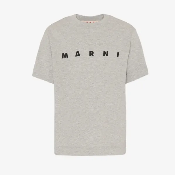 MARNI 大童款徽标灰色T恤