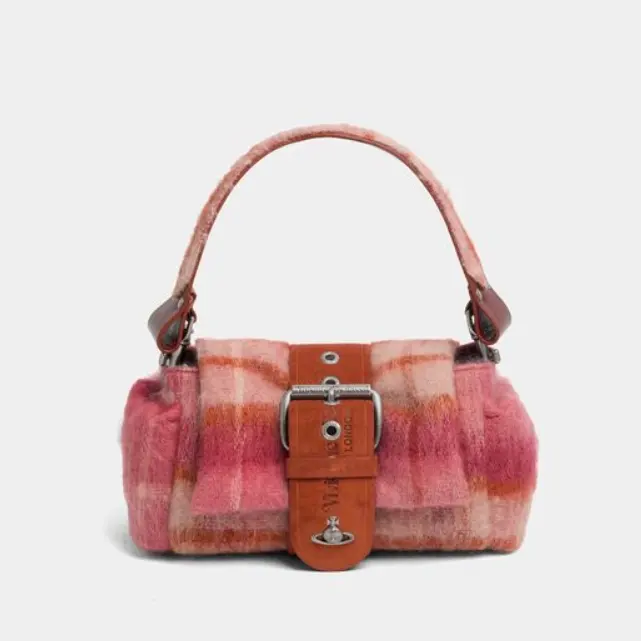 上新！Vivienne Westwood 西太后 Hazel Treasure 粉色格纹手提包