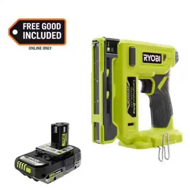 Ryobi：18V 无线接钉枪含电池特惠