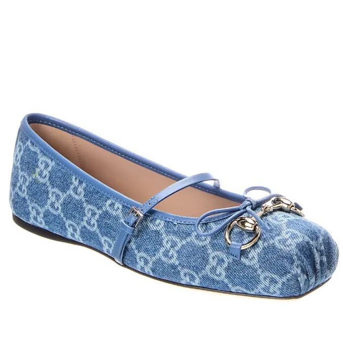 Gucci 牛仔芭蕾平底鞋