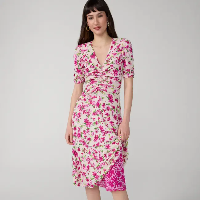 DVF Koren 双面印花裹身裙