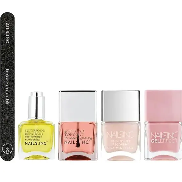 Nails Inc 美甲护理五件套（指甲锉 + 修护油 + 快干顶油 + 养甲底油 + 凝胶裸粉甲油）