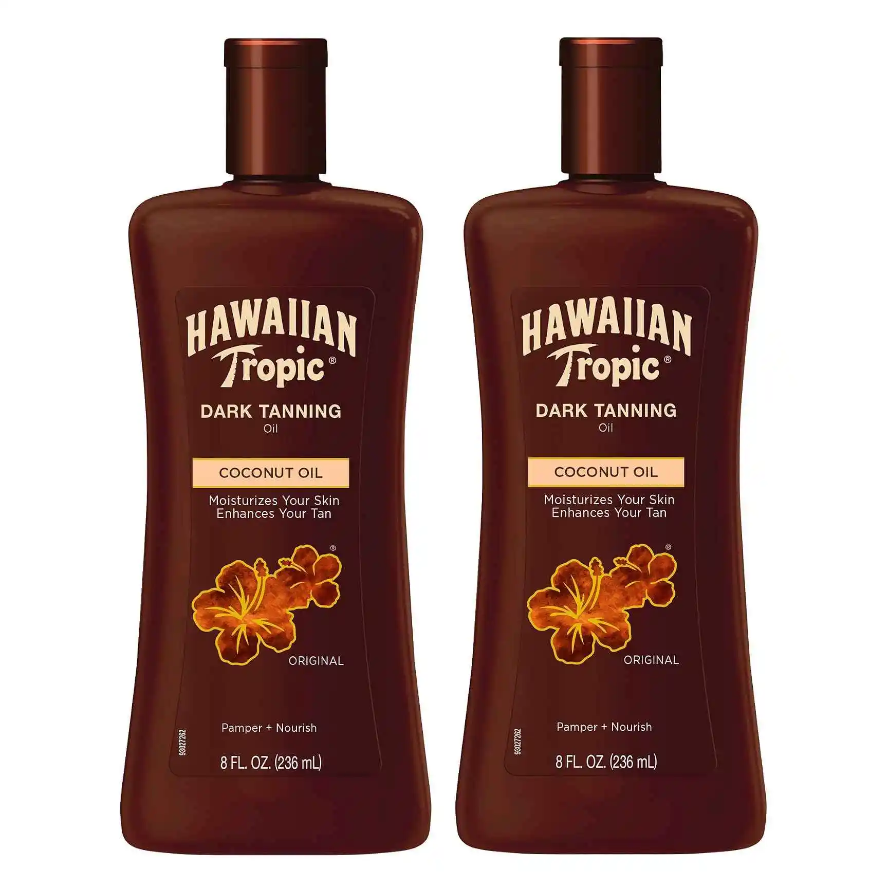 Hawaiian Tropic 椰子油可可脂美黑助晒油 保湿滋润身体护理 236ml*2