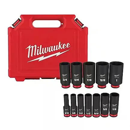 Milwaukee 3/8"六角深孔冲击套筒12件
