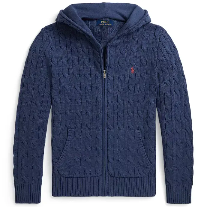 Polo Ralph Lauren 拉夫劳伦大童款拉链绞花连帽外套