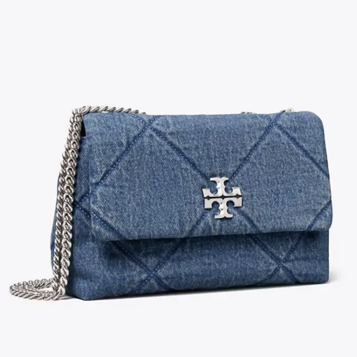 Tory Burch 汤丽柏琦 Kira 小号单宁牛仔斜挎包