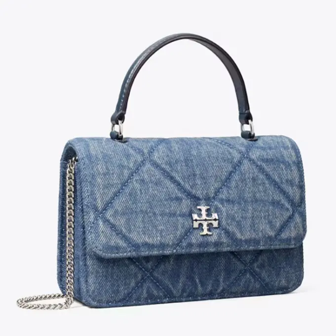 Tory Burch 汤丽柏琦 Kira 迷你单宁牛仔手柄斜挎包