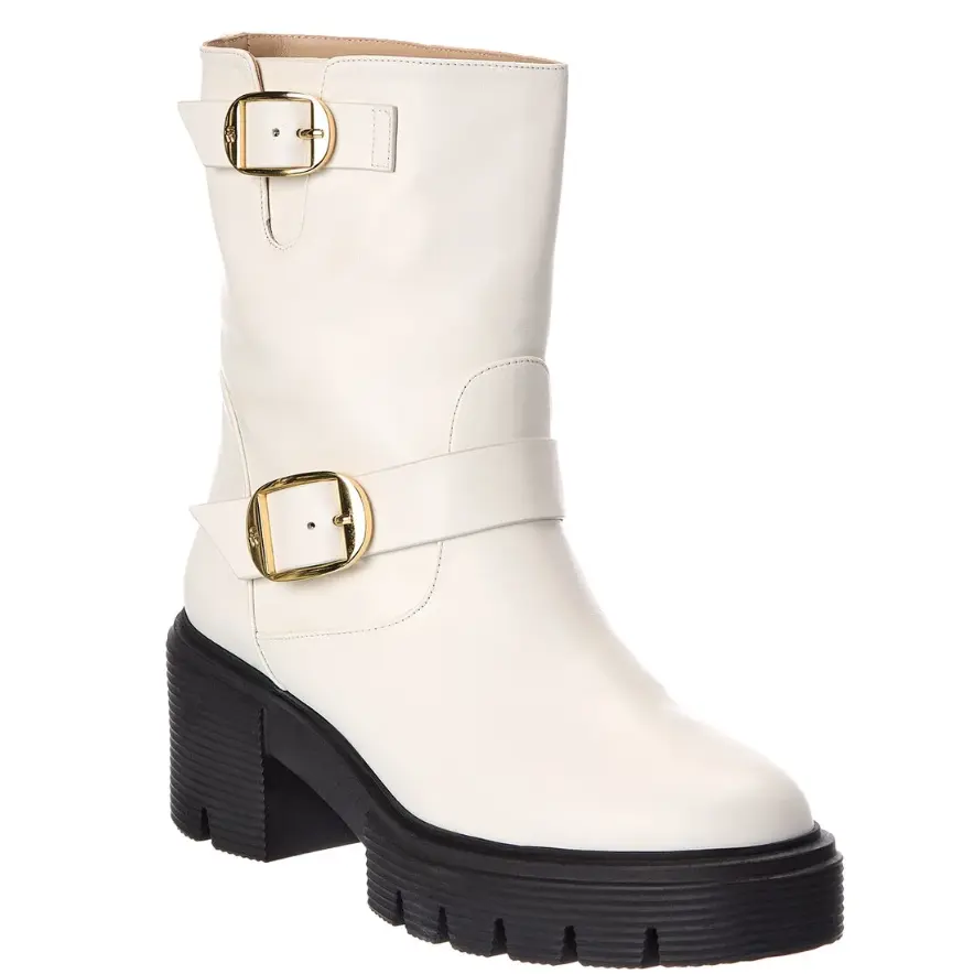 Stuart Weitzman Soho Moto 风格皮革短靴