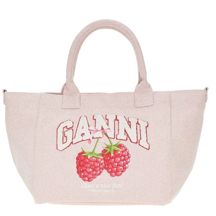 Ganni 草莓印花手提包