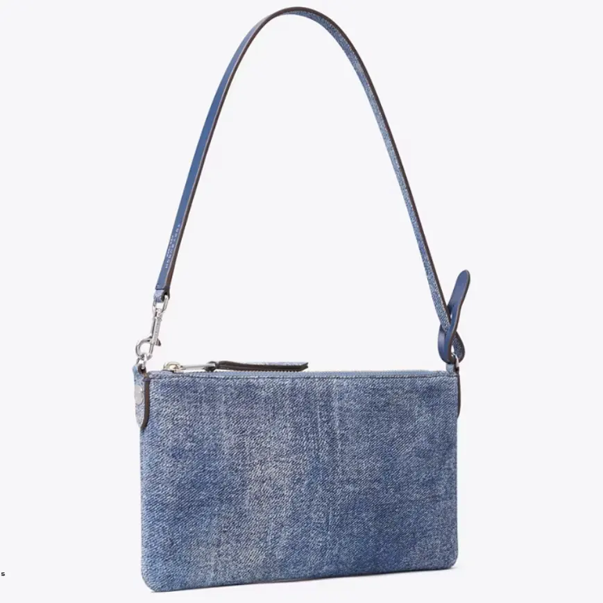 Tory Burch 汤丽柏琦 麂皮印花牛仔单肩包