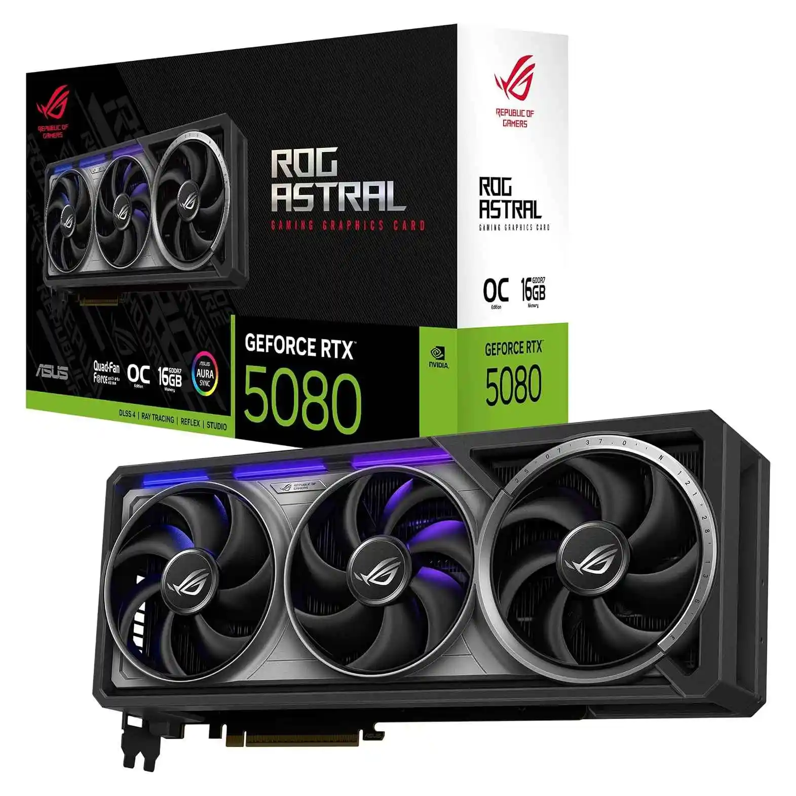 华硕 ROG Astral geForce RTX 5080 16GB GDDR7 OC 版游戏显卡套装