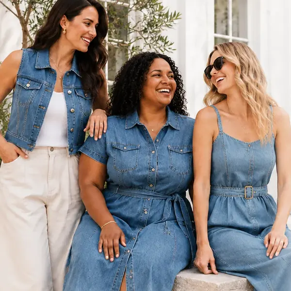 Zulily：牛仔系列服饰专场特惠！中腰 Sweet 阔腿裤$35